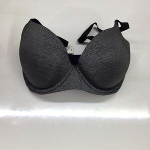 Adore me bra NWT 32DD grey & black padded new plunge & racer back
